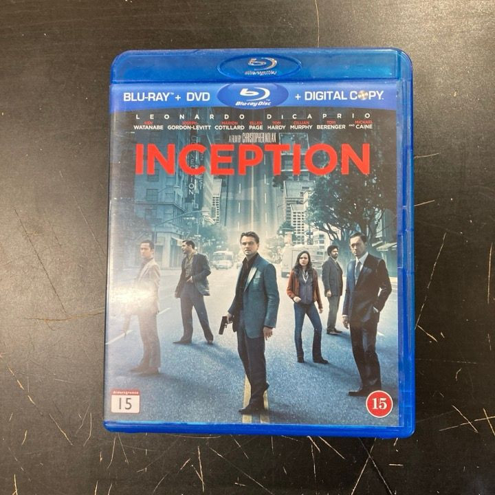 Inception Blu-ray+DVD (M-/M-) -toiminta/sci-fi-